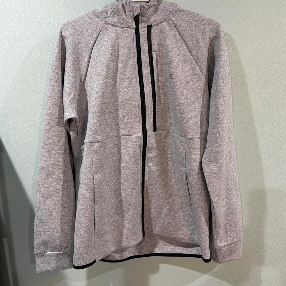 Heather Grey Champion double knit zip up hoodie new with tags size XL